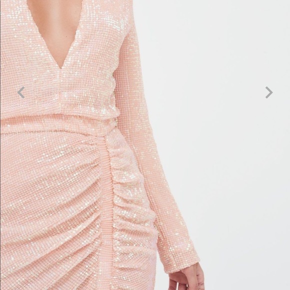 Lavish Alice Ruched Sequined mini Dress new w/tags - Picture 3 of 6